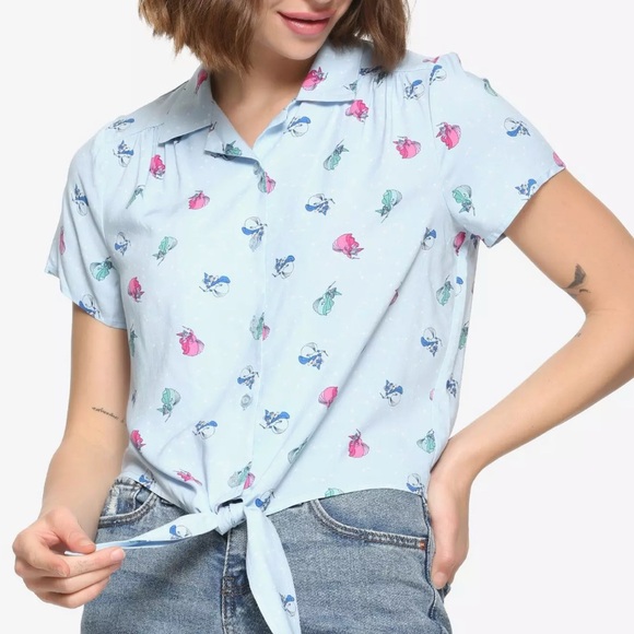 Disney sleeping beauty fairy godmothers tie front top medium - Picture 1 of 4